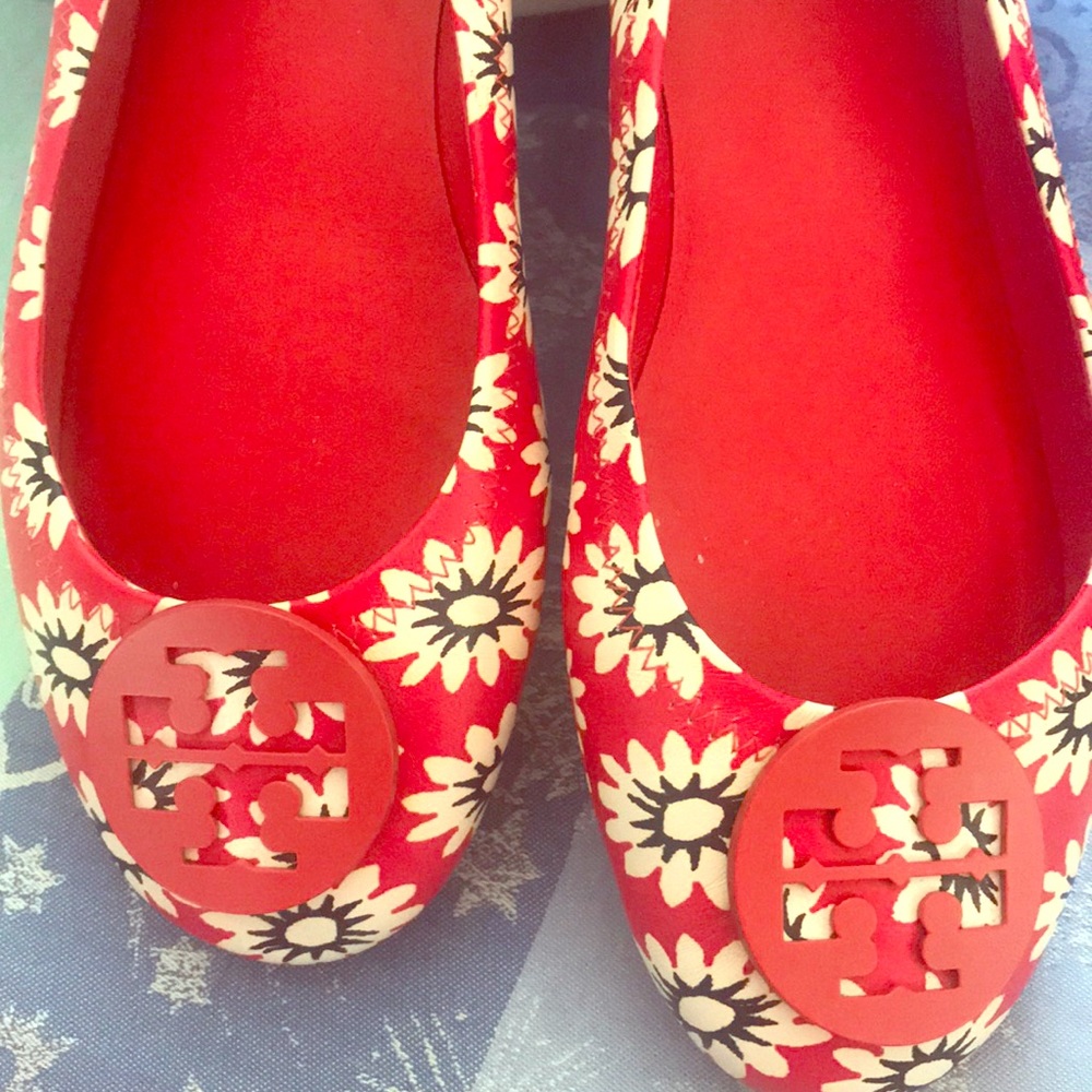 Tory Burch travel ballet size 9 red